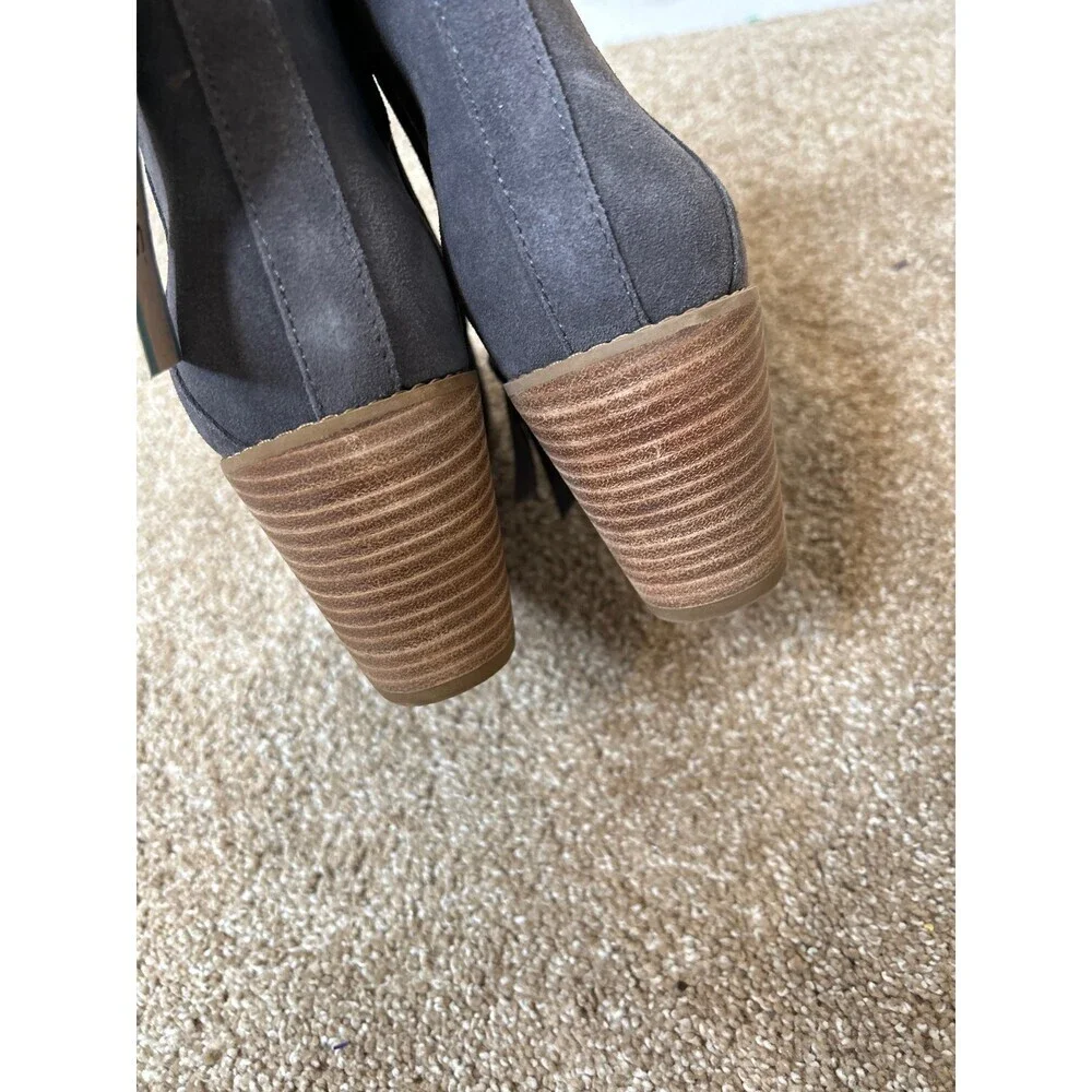 Toms SUTTON WEDGE BOOTIE IN DARK GREY stacked wedge heel NEW SZ 12ankle boots